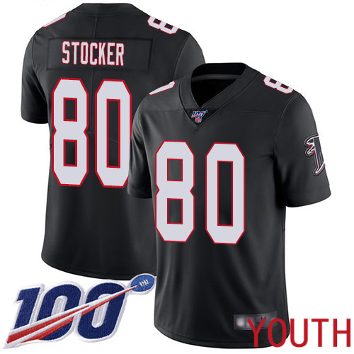Atlanta Falcons Limited Black Youth Luke Stocker Alternate Jersey NFL Football 80 100th Season Vapor Untouchable